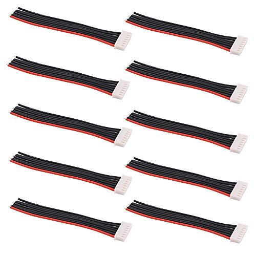 OliRC 10pcs 4 Inch 10cm JST XH 6S Balance Plug Connector Adapter Lead Wire 22awg Silicone Cable for RC Lipo Battery Charger
