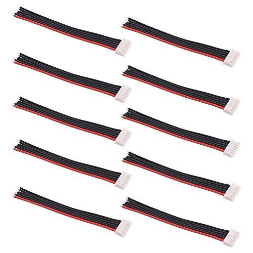 OliRC 10pcs 4 Inch 10cm JST XH 5S Balance Plug Connector Adapter Lead Wire 22awg Silicone Cable for RC Lipo Battery Charger C125 10