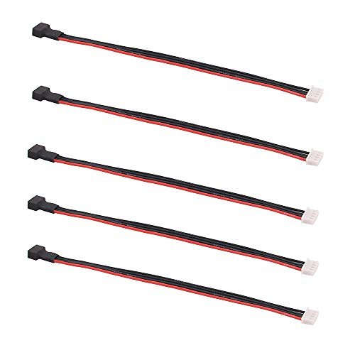 OliRC 5pcs JST XH 3S 8 Inch 200mm 22awg Lipo Balance Wire Extension Silicone Cable for RC Planes Dallas Battery Charger