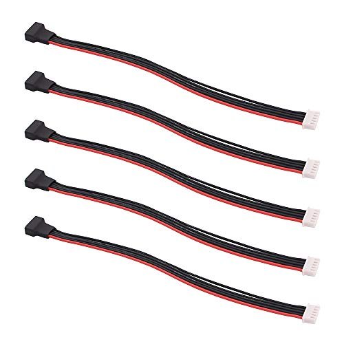 OliRC 5pcs JST XH 4S 8 Inch 200mm 22awg Lipo Balance Wire Extension Silicone Cable Lead Cord for RC Battery Charger Perfect for RC World Hobbies