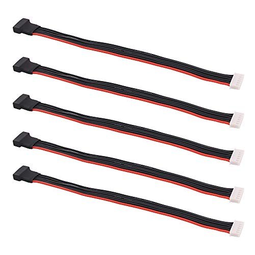 OliRC 5pcs JST XH 5S 8 Inch 200mm 22awg Lipo Balance Wire Extension Silicone Cable Lead Cord for RC Battery Charger Perfect for RC Comp Wheels Foxbody