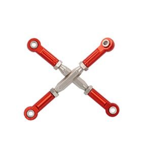 2PCS Treehobby RC Front Rear Metal Adjustable Steering Linkage Servo Link 80 100mm Pull Rod for DHK Wolf RC Car Traxxas Slash 4x4 HQ727 1/10 Upgraded Parts Red