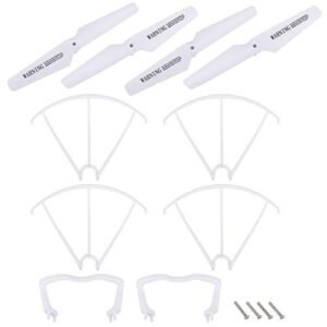 uxcell ABS Propeller Set with Guard Covers and Landing Skids for SYMA X5C X5SC Quadcopter Drone White