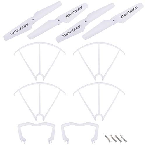 uxcell ABS Propeller Set with Guard Covers and Landing Skids for SYMA X5C X5SC Quadcopter Drone White