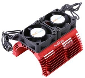 Power Hobbies RC High Performance Hobbies Aluminum Heat Sink with Twin Turbo High Speed Fans for 1/8 Motors 40.8mm Diameter