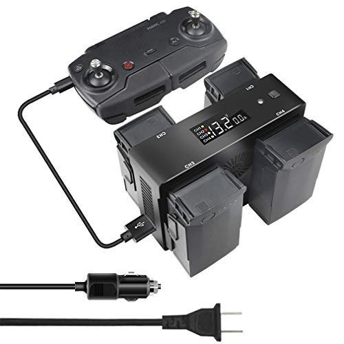 Hanatora RC Car Battery Pack and Charger 9.6 V Multifunctional Rapid Charging Hub for DJI Mavic Air and Remote Controller