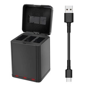 Hanatora Quick Battery Charger for DJI Ryze Tello Tello EDU Minidrone with USB Charging Type C Cable 3 in 1 Multiple Charging Hub Portable Storage Case Perfect for RC Plane in Space Enthusiasts