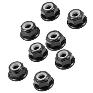 DGZZI M5 Aluminum Locknut 8PCS Black for OFNA RC Parts Durable Flange Nylon Lock Nut