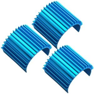 Vgoohobby 3Pack Aluminum 370 380 Brushless Brushed Electric Motor Heat Sink Cooling for HSP Electric RC Truck 1/16 1/18 Scale Models Blue