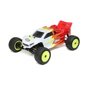 Losi 1/18 Mini T 2.0 2WD Stadium RC Truck Brushed Ready to Run Best Ready to Run RC Truck with Battery Receiver Charger and Transmitter Included Red White LOS01015T1