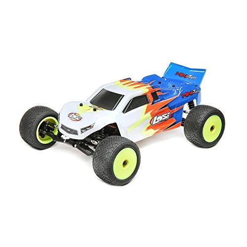 Losi 1/18 Mini T 2.0 2WD Stadium RC Truck with Durable RC Stadium Truck Tires Blue White LOS01015T2 Ready to Run