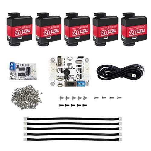 5 Packs LX224 Serial Bus Servo with Controller for Large Scale RC Airboat 20KG Torque 240 Degree Full Metal Servo Motor