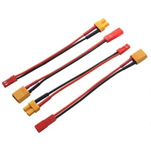 Vgoohobby 2Pairs XT30 to JST Connector Cable Adapter 20AWG Silicone Wire for Pulse 15E RC Plane ESC Battery Charging
