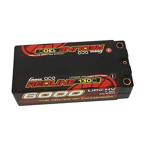Gens ace 7.6V 6000mAh 2S 130C HV Lipo 5.0mm Bullet Car Battery GEA60002S13D5