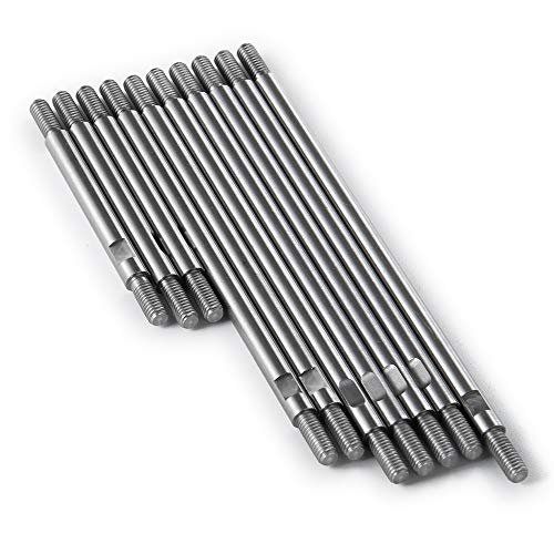 QUE T 10pcs Stainless Steel Pull Rod Link Linkage Set for 1 10 FWD RC Car TRX 4 Crawler 313mm Wheelbase
