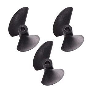 Fielect 3Pcs 2 Blades CCW RC Boat Propeller 32mm Diameter 1.4 Pitch 3.18mm Hole Dia Black Plastic Paddle