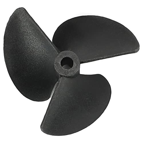 Fielect 3Pcs 3 Blades CCW Propeller for Gas RC Boat Hulls Black Plastic Paddle 55mm Diameter 40mm Pitch 4.8mm Hole Dia
