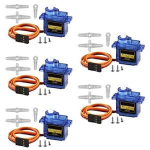 ACEIRMC SG90 9G Micro Servo Motor 5 Pack Ideal for RC Airplane Contest and DIY Robotics Projects