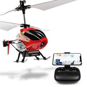 Cheerwing U12S Mini RC Chinook Helicopter with Camera WiFi FPV Remote Control Toy for Kids and Adults Red