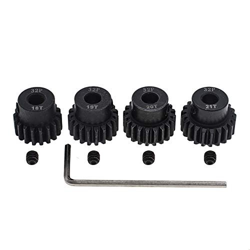 4pcs Hardened Steel 18t 19t 20t 21t 32 Pitch Pinion Gear Set for Habu 32 RC Jet with Screwdriver