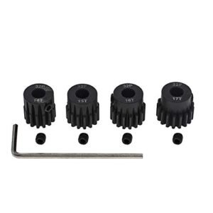 GTHELE 4pcs 32p Pinion Gear 5mm Set Hardened 14T 15T 16T 17T 32 Pitch Gears for Tahra RC Upgrade Part with Screwdriver