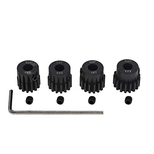 GTHELE 4pcs 32p Pinion Gear 5mm Set Hardened 14T 15T 16T 17T 32 Pitch Gears for Tahra RC Upgrade Part with Screwdriver