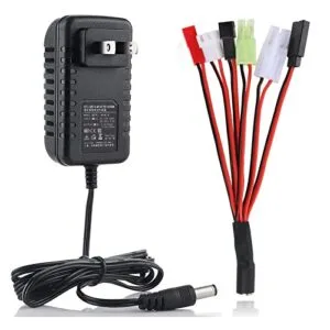 Universal RC Battery Charger with Adapter Plugs for NiMH NiCd Batteries 2 10S 500 800mA Charging Current 5 Converter Plugs Included