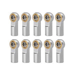 QUE T 10pcs Metal Link Rod End M4 Ball Joint Head Silver Perfect Companion for Tyres for RC Car