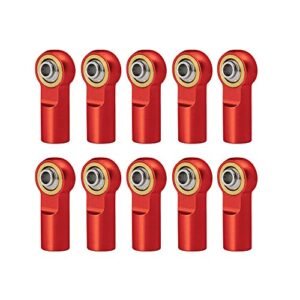QUE T 10pcs Metal Link Rod End M4 Ball Joint Head for Micro Crawler RC Car Red