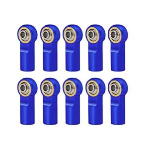 QUE T 10pcs Metal Link Rod End M4 Ball Joint Head 18650 for RC Car Navy Blue