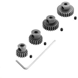 HobbyPark Steel Metal Mod 0.6 Module Pinion Gear Set for Exceed Magnet RC Car 3.175mm Motor Gears 17T 21T 26T 29T 4 Pack