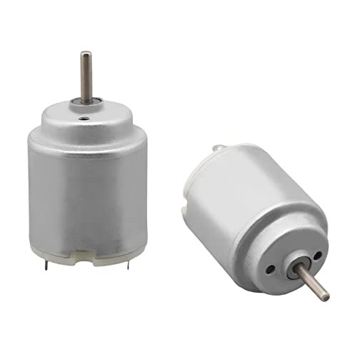 Fielect 2Pcs DC Motor 1.5 6V 5000 20000RPM Micro Mini Electric Motor with Round Shaft Ideal for RC Southampton Tug Boat DIY Toys