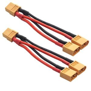 Share Goo 2PCS 14AWG XT60 Parallel Battery Connector for RC Shotshells Multicopter Quadcopter Aircraft 3.93 Inch