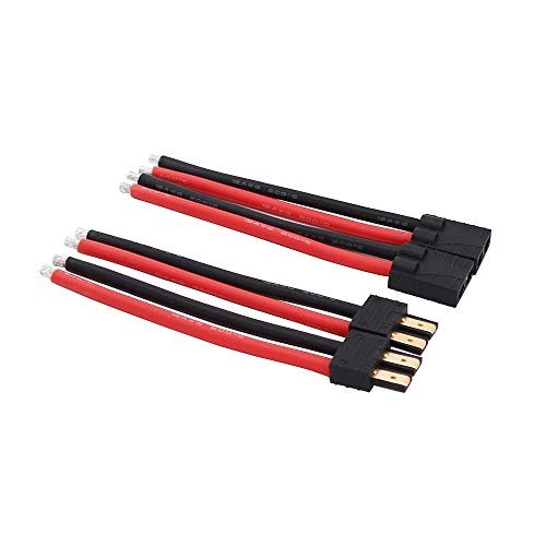 OliYin 2pairs RC Submarine Firing Torpedoes Connectors Cable with 12awg 10cm Slicone Wire for RC LiPo Battery FPV Turnigy Zippy Pack of 2