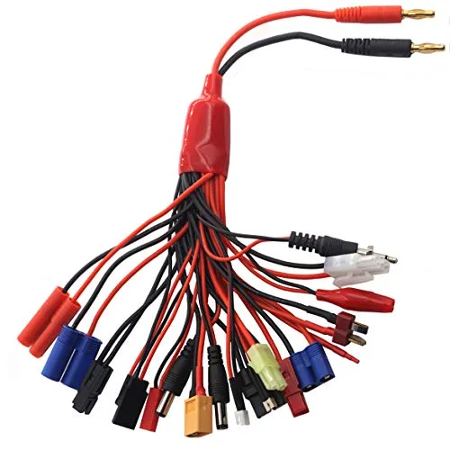 Vgoohobby 19 in 1 RC Car Multi Battery Charger Adapter Lead Cable Converter Compatible with Traxxas Tamiya RC Car Truck Boat Lipo Battery Charger