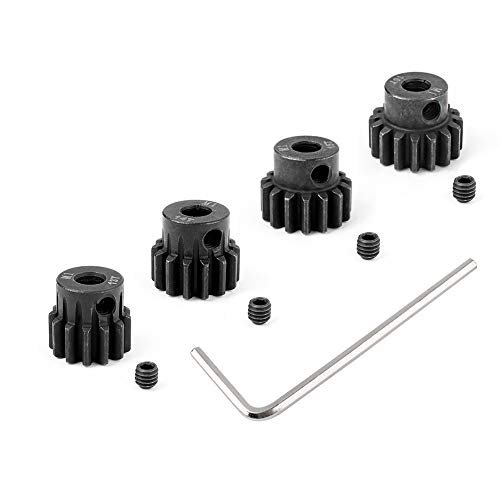 HobbyPark Metal Steel Mod 1 Pinion Gear Set 5mm Shaft Hole 13T 14T 15T 16T Motor Gears Kit for Beamng RC Car 4 Pack