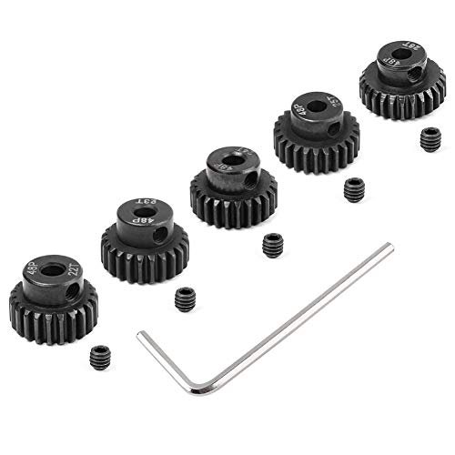 HobbyPark Metal Steel 48P Pinion Gear Set for BO6 Most Wanted RC Car 3.175mm Shaft Hole 22T 23T 24T 25T 26T 5 Pack