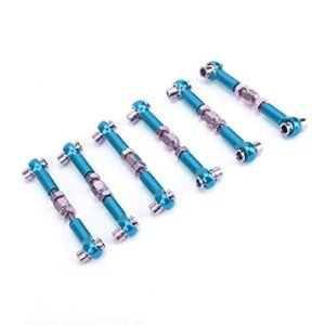 Exceed RC 6Pcs Adjustable Servo Links Tie Rod Set Aluminum Alloy Light Blue for 1 10 Touring Car Models