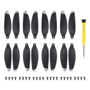 HeiyRC 16PCS RC Pusher Propeller for DJI Mavic Mini 1 Drone Replacement Black and Gold Blade Props
