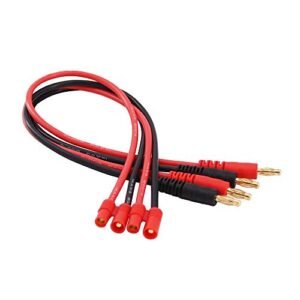 OliRC 2pcs Battery Charger Charging Leads HXT 3 5mm Walkera Male to 4mm Bullet Banana C150 2