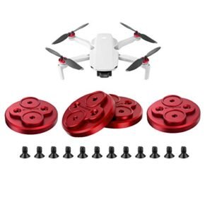 Darkhorse Upgraded Aluminum Motor Cover Cap 4 Pieces for DJI Mavic Mini Drone Accessory Dustproof Waterproof Scratchproof Protection Mounts Red