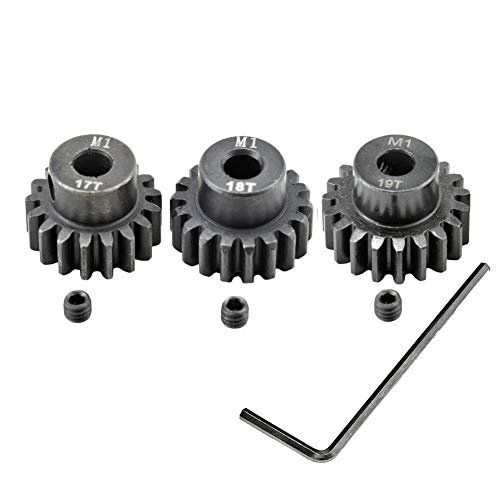 URCMax 3Pcs Mod 1 17T 18T 19T Pinion Gear Set for RC Plane Trainer Simulator and 5mm Shaft Motors