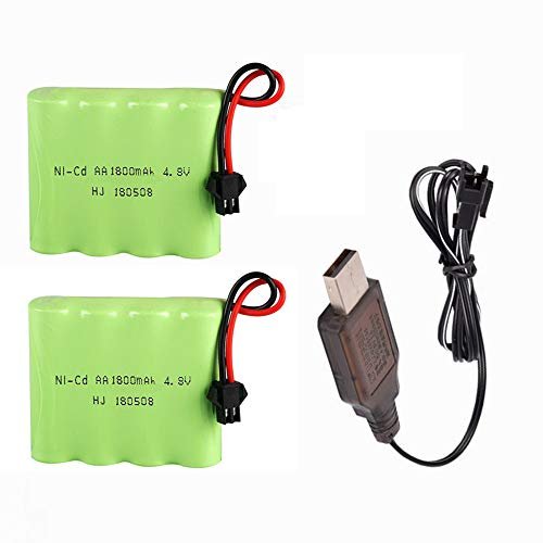SIMREX 4.8V 1800mAh NiCD Rechargeable Battery Pack with USB Charger for RC Bladder Fuel Tanks Cars Trucks and Tanks
