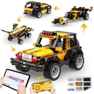 Apitor Robot R 4 in 1 Robot Building Kit with Foam for RC Plane Building STEM Coding Toys for Kids Ages 6 12 300 Pieces