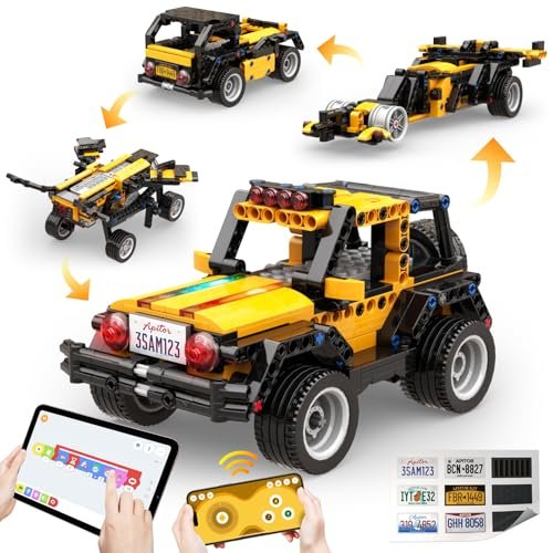 Apitor Robot R 4 in 1 Robot Building Kit with Foam for RC Plane Building STEM Coding Toys for Kids Ages 6 12 300 Pieces