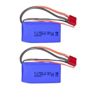2pcs 7.4V 1400mah 25C LiPo Battery T Plug for Wltoys A959-B A969-B A979-B K929-B WLtoys 4WD High Speed RC Cars and Most 1/10, 1/12, 1/16 Scale RC Cars Trucks