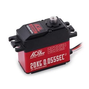 AGFRC B53BHP V2 High Speed Brushless Steering RC Servo Motor 20kg Torque 0.055Sec for 72 RC Boat and 1/10 RC Car Crawler