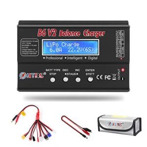 BOSS RC 500 Battery Life Enhancer LiPo Battery Charger 1S 6S Digital Discharger 80W 6A for RC Cars with Deans Connectors and Power Supply