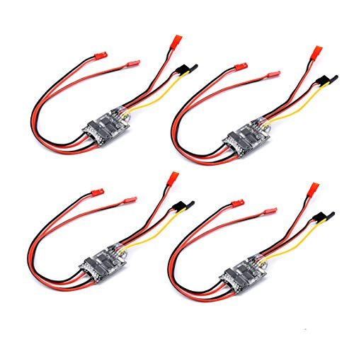 FPVDrone RC Stepper Motor Controller Bidirectional 5A ESC Brushed Speed Controller Dual Way for 2S 3S Lipo RC Model Boat Tank 130 180 Brushed Motor 4PCS
