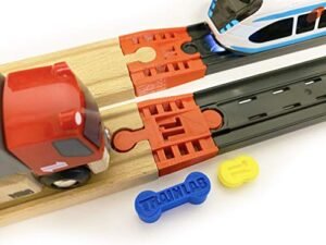 TrainLab California RC Tracks Adapter for Intelino J1 Smart Train and Thomas Brio Wooden Railway 2 Pack Red